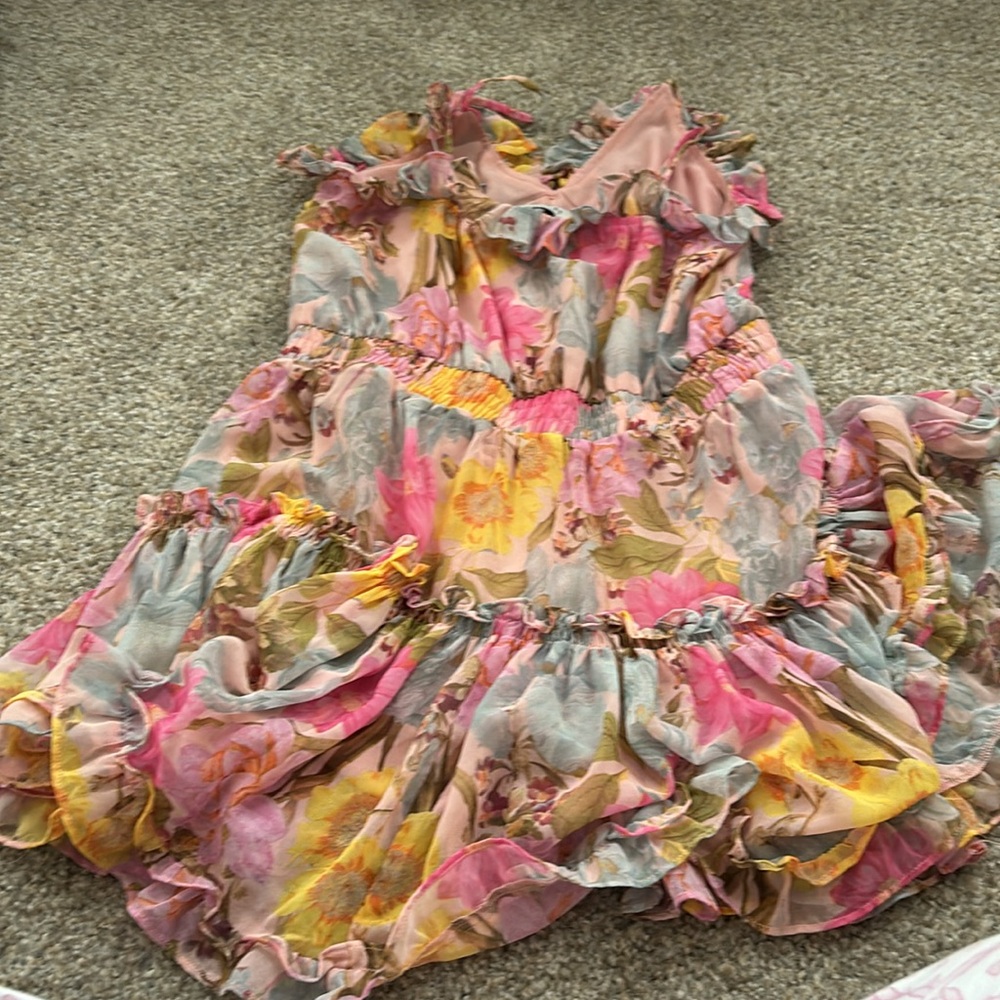 HAUSEN FLORAL RUFFLE SPRING DRESS - Picture 2 of 3